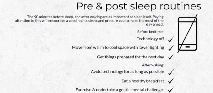 pre and post sleep routines