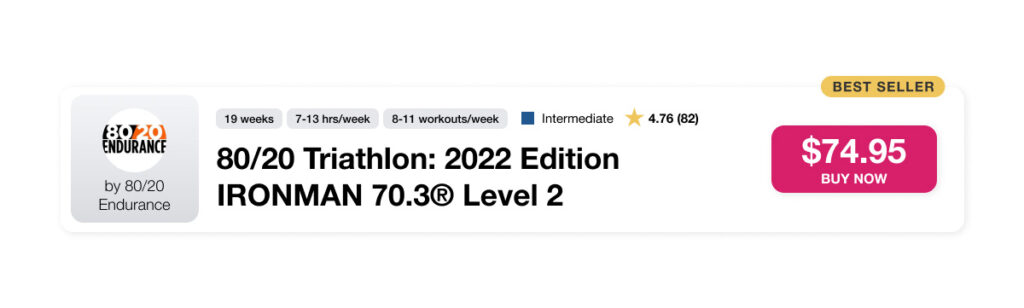 image of an 80/20 Endurance Ironman 70.3 training plan on TrainingPeaks