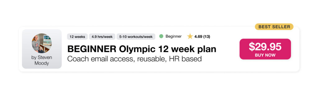 image of Steven Moody Beginner Olympic training plan on TrainingPeaks