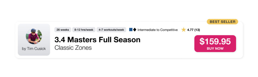 image of Tim Cusick Masters Full Season cycling training plan on TrainingPeaks