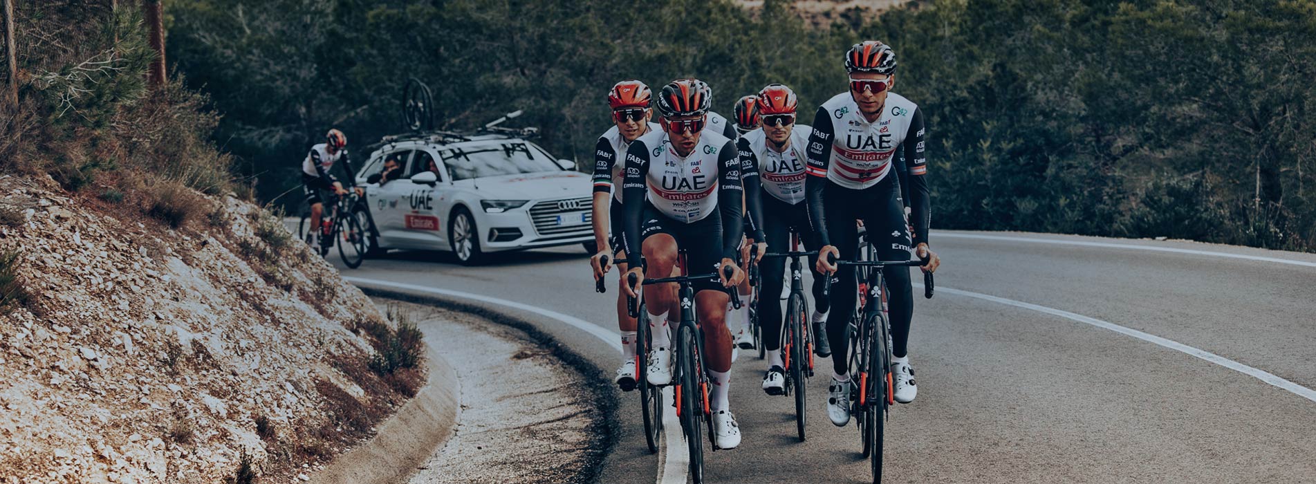 Cyclists Riding Up The Road