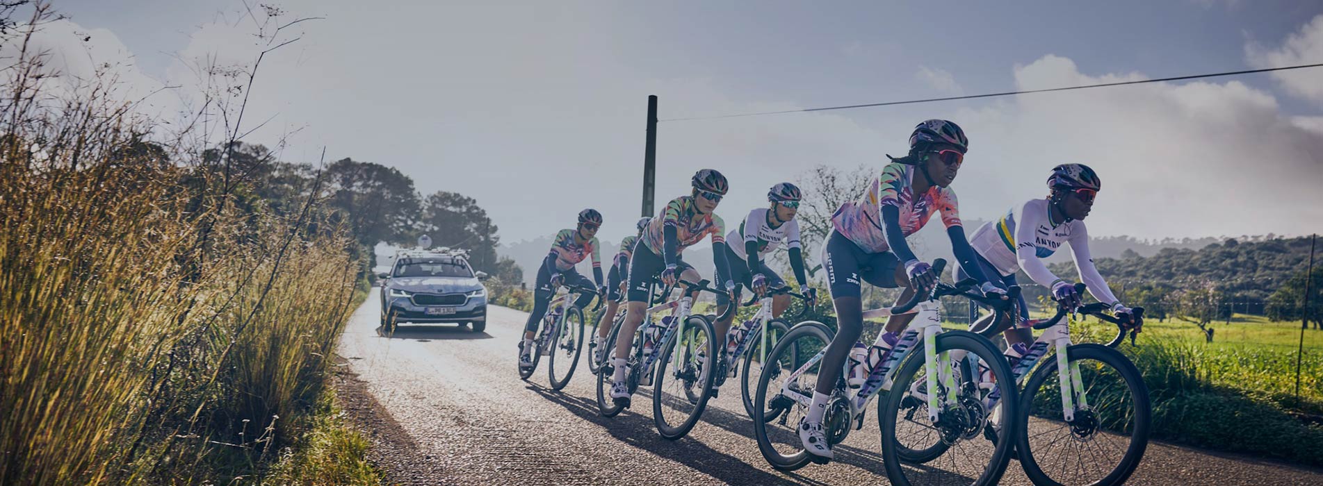 Women's Cycling Team Riding Together