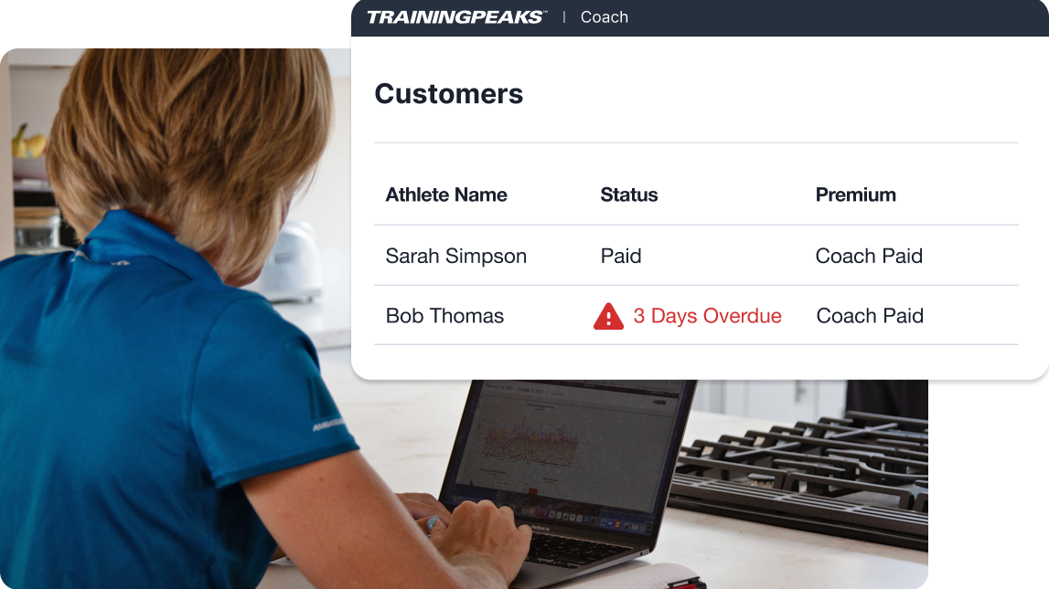 Woman Sits At Computer And Reviews Trainingpeaks Payment Software