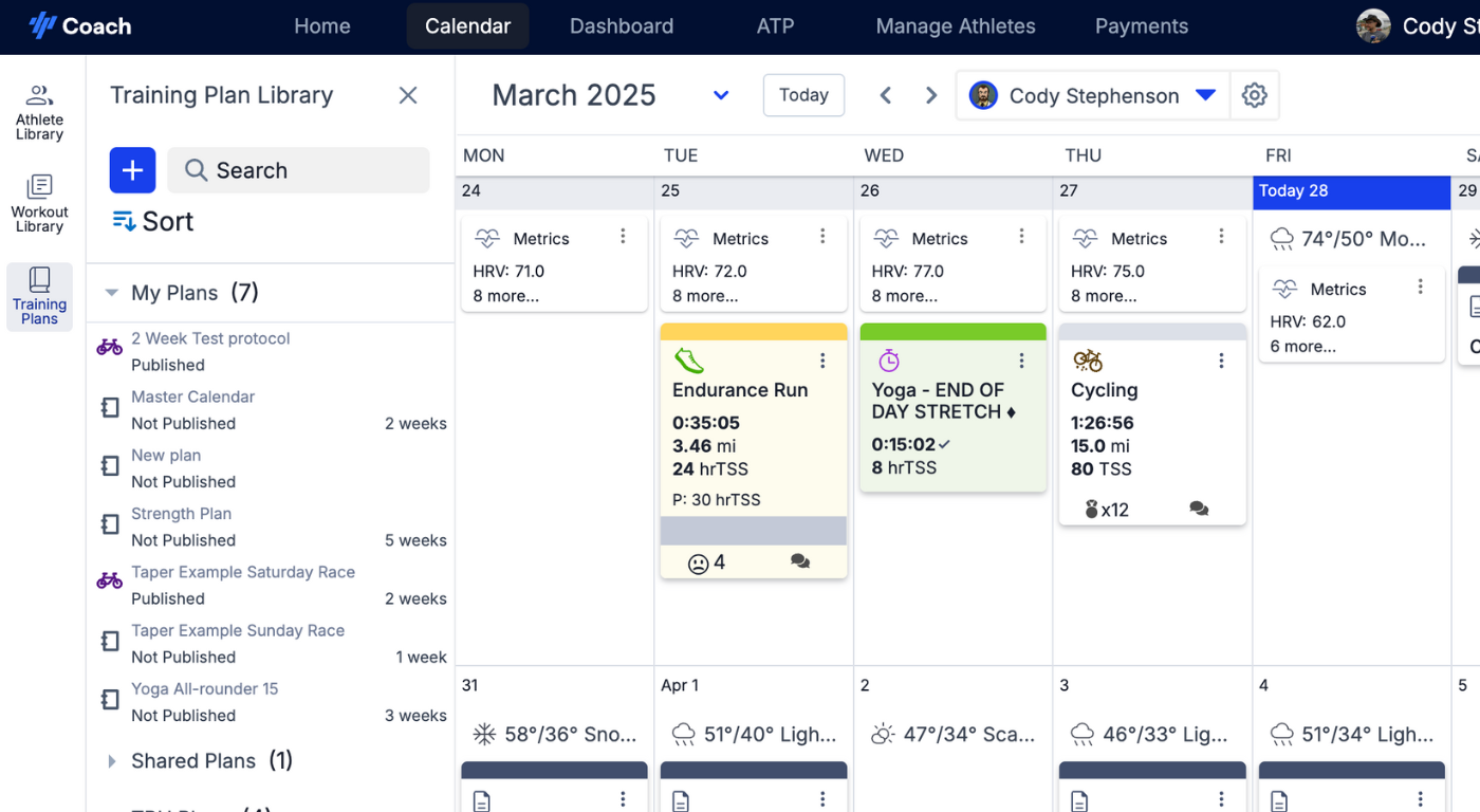 Training Plan Library
