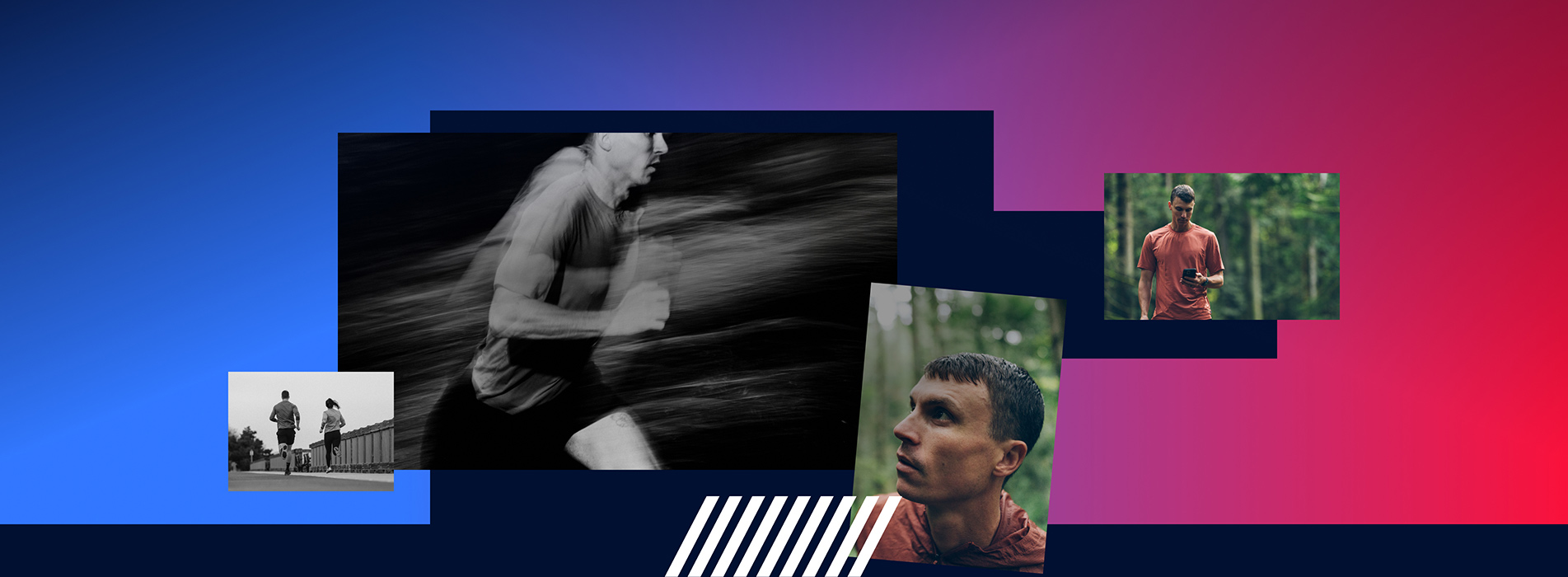 Collage Of Male Trail Runner's Training Journey