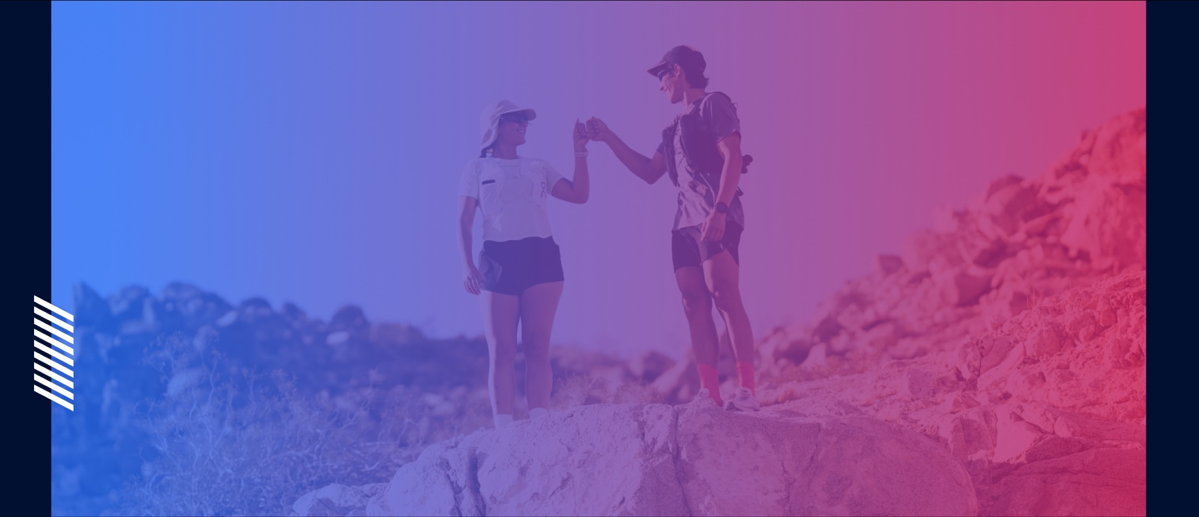 Trail Runners Fist Bumping