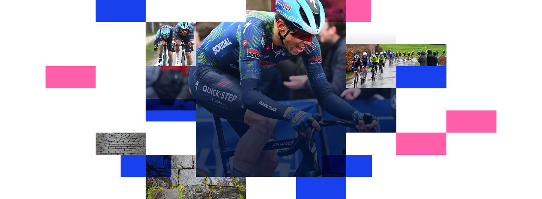 Tiled Photos Of Cycling Spring Classics And Cobblestones