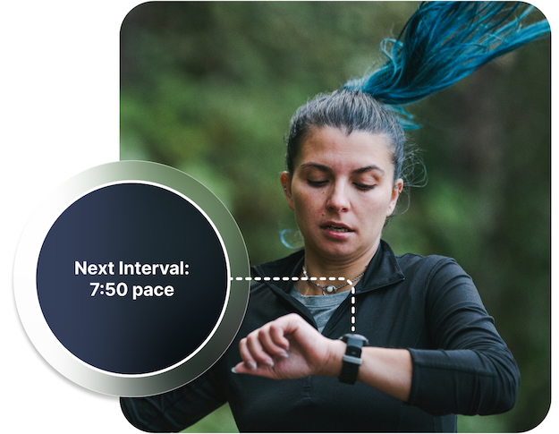 Athlete Using Uploaded Workout On Smart Watch Athlete Using Uploaded Workout On Smart Watch