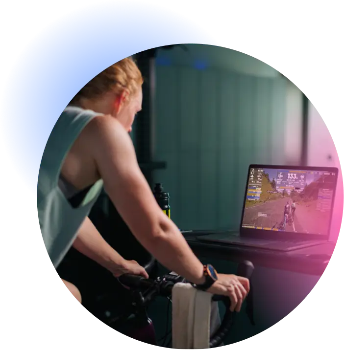 Cyclist Using Trainingpeaks Virtual