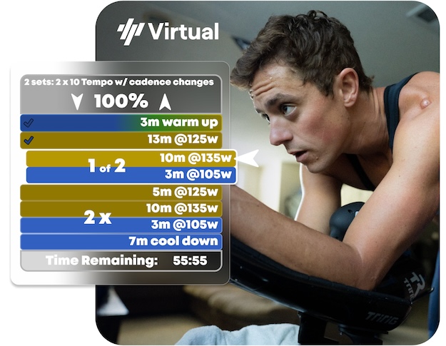 Triathlete Using Trainingpeaks Virtual