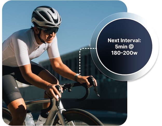 Cyclist Using Trainingpeaks On Their Smart Watch Cyclist Using Trainingpeaks On Their Smart Watch