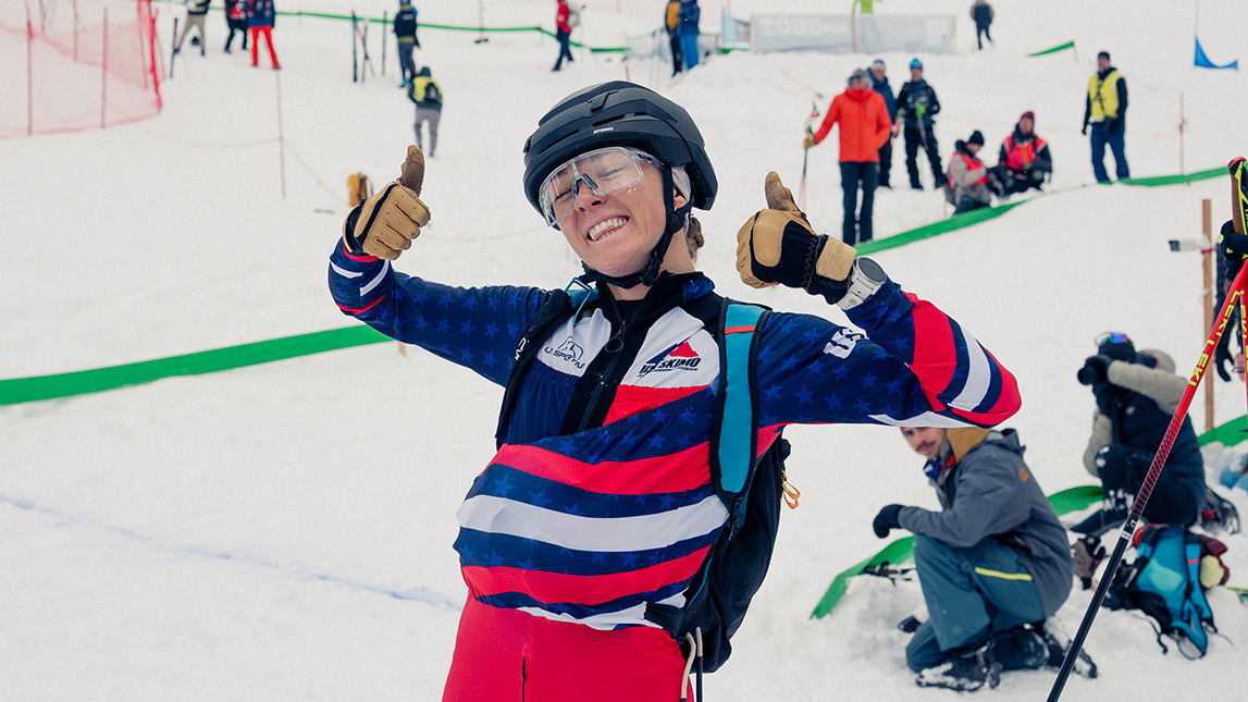 Anna Gibson And Trainingpeaks Female Athlete Anna Gibson Posing For Photo At Ski Race