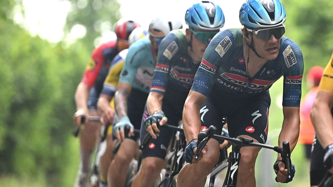 Trainingpeaks And Soudal Quick Step Male Cyclist Led By Jasper Stuyven Racing In Belgium Tour Stage 3