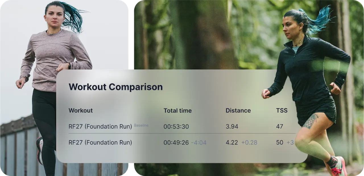 Runner Using Workout Comparison Tab From Their Dashboard Runner Using Workout Comparison Tab From Their Dashboard