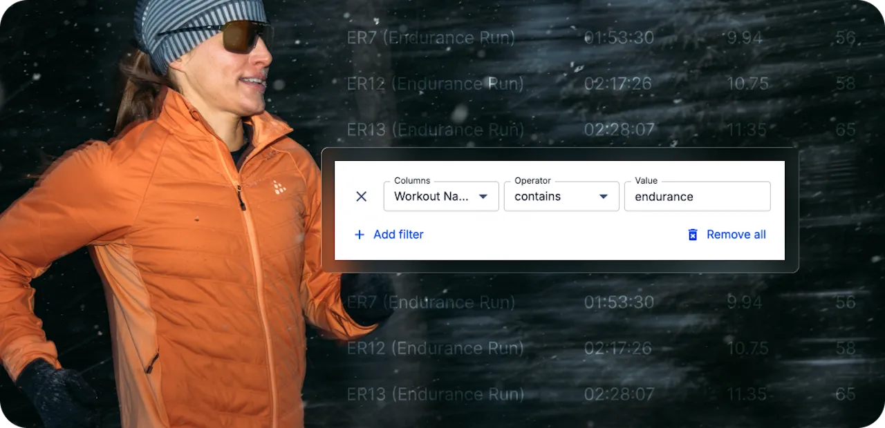 Runner Using Workout Comparsion Filters Runner Using Workout Comparsion Filters