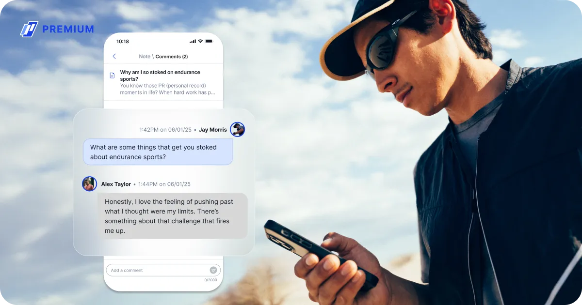 Athlete Checking His Messages In TrainingPeaks Mobile App