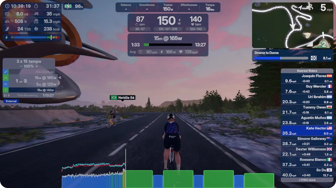 Trainingpeaks Virtual Cyclist Passing Another Cyclist