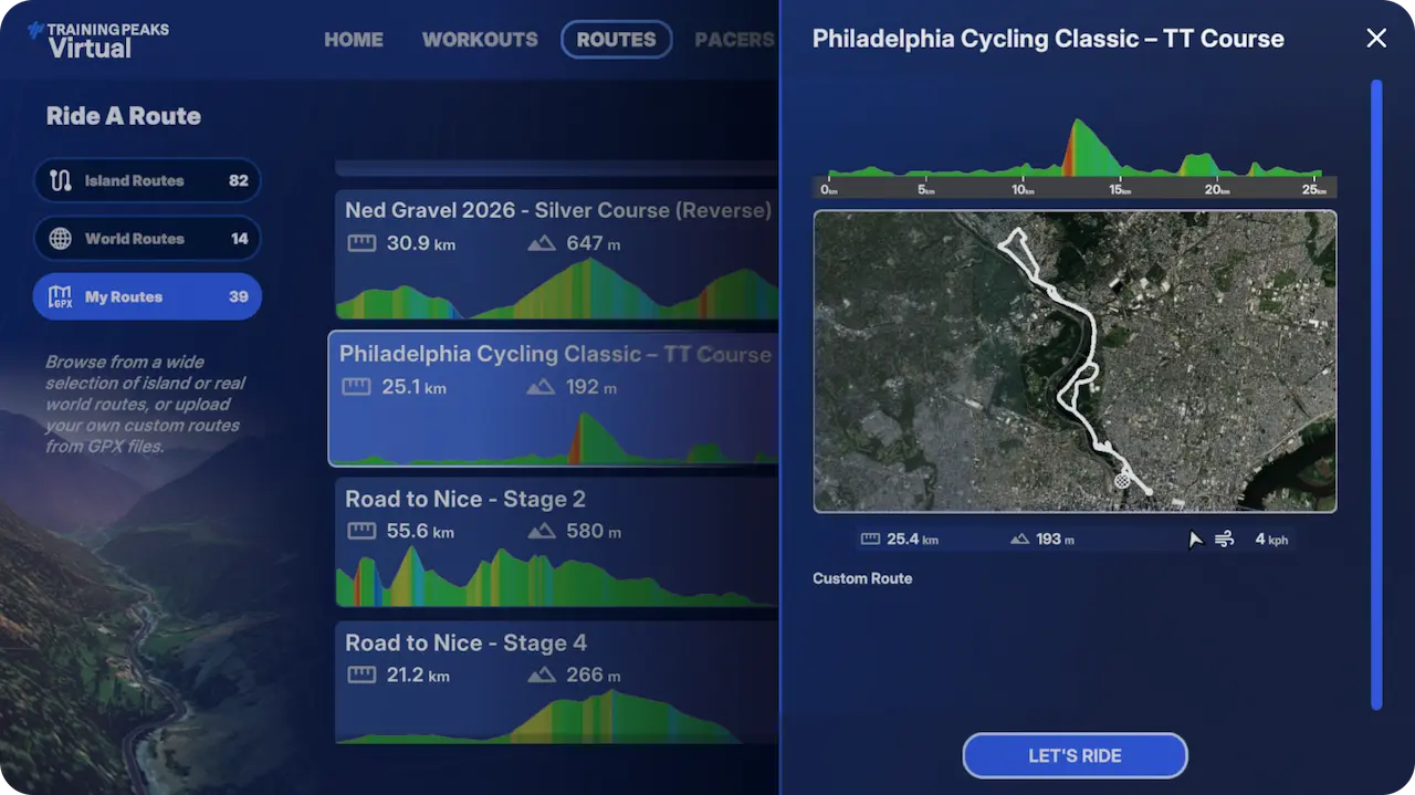 Trainingpeaks Virtual Ride A Route Gpxplore View